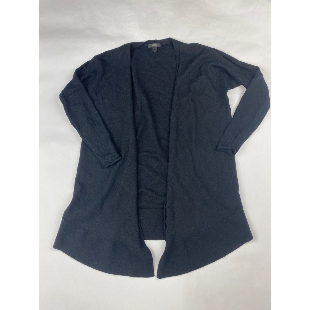 J.Crew 100% Merino Wool Open Front Cardigan Women's Size Small Black